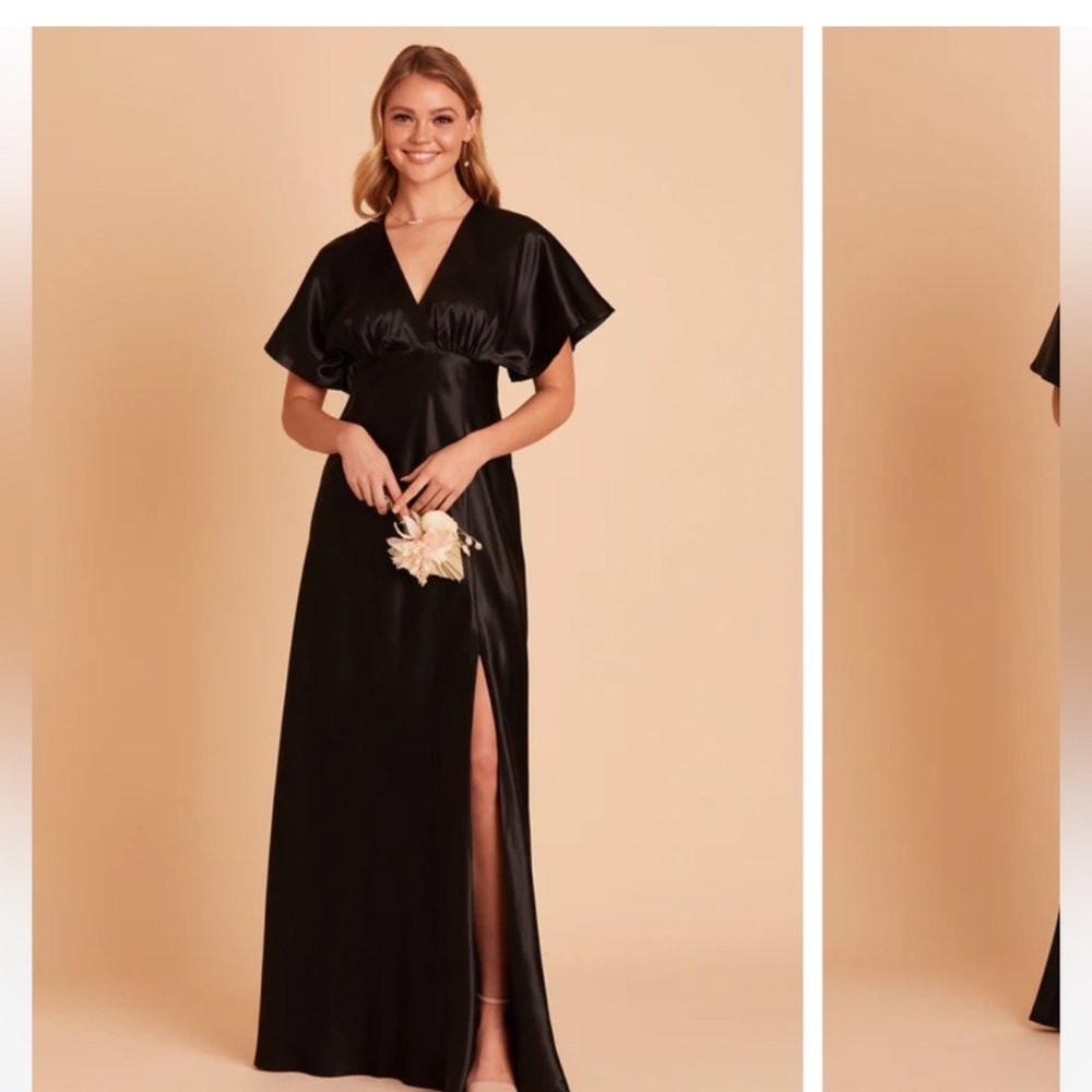 Birdy Grey Jesse Black Shiny Satin Dress